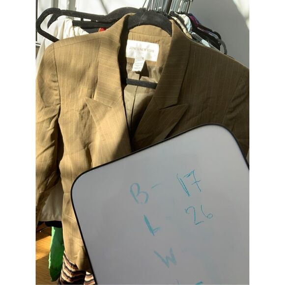 Jones New York Women's Suit Jacket Double Breasted Stripe Brown Size 6 - Picture 6 of 6
